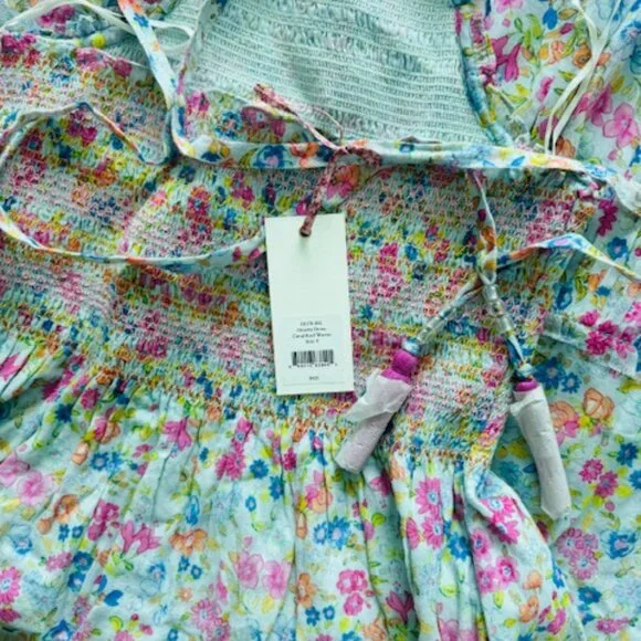 NWT LoveShackFancy Ottawa Midi Dress in Coral Reef Waves SMALL - Picture 3 of 4